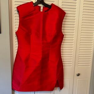 Nasty Gal Red Satin Mini Dress